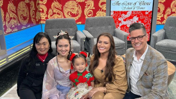 on set of We Are Austin